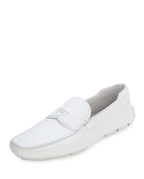 white prada loafers men|clearance prada loafers.